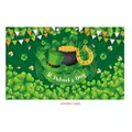 St. Patrick's Day polyester banner with green shamrocks, gold coins and festive tall hat - Irish Festival Poster 18
