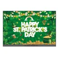 St. Patrick's Day clover banner with gold coins and rainbow on green background - Irish Festival Poster 21