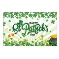 Saint Patrick's Day banner featuring shamrocks, gold coins and green top hat - Irish Festival Poster 23