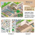 DIY flower market 2.5D scenery sticker kit with PET sheets and background card - Bird and Flower Market