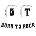 Born To Rock Girlande in Schwarz mit Glitzer für 1950er Jahre Rock n Roll Party Deko - 50er Jahre Banner