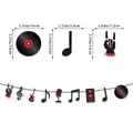 Retro 1950er Jahre Rock'n'Roll Partybanner mit Schallplatten und Gitarrenmotiven - 50er Jahre Girlande