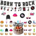 50er Jahre Rock'n'Roll Party-Set mit Born to Rock Banner und Retro Musik-Deko - 50er Jahre Deko Kit 3