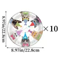 Lot de 10 assiettes jetables pour fête de chat avec motifs de chatons colorés - Assiette en Papier Chat 9 Pouces