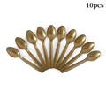 Set of 10 disposable golden plastic spoons for Thanksgiving party and wedding events - Brown Plastic Spoon