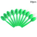 Détail de 10 cuillères en plastique vert pour vaisselle de fête thème jungle - Cuillère en Plastique / Vert