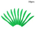 Set van 10 groene plastic wegwerpmessen voor tafeldecoratie op jungle themafeestjes - Plastic Messen / Groen