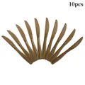 Set of 10 disposable brown plastic knives with serrated edges for football party supplies - Brown Plastic Knife
