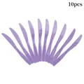 Set di 10 coltelli usa e getta in plastica viola con bordi seghettati per feste - Coltello Viola Chiaro