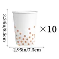 Bicchieri di carta usa e getta a pois oro rosa set di 10 con misure precise - Bicchiere di Carta Pois Oro Rosa