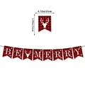 Χριστουγεννιάτικο πανό Be Merry με καρό σχέδιο και ταράνδους, διακόσμηση 12x14cm - Στυλ BE MERRY