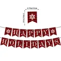 Κόκκινο και μαύρο καρό πανό Happy Holidays με νιφάδες χιονιού για χριστουγεννιάτικα - Στυλ HAPPY HOLIDAYS