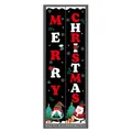 Two-piece Merry Christmas outdoor porch banners with Santa Claus and reindeer cartoon patterns - Christmas Design 001