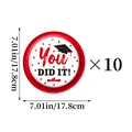 Red and white graduation paper plates featuring You Did It text and 7 inch diameter - Red Graduation Theme Small Paper Plate