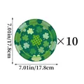 Set of 10 St. Patrick's Day paper plates featuring green shamrock patterns, 7-inch diameter - 7 Inch Irish Shamrock Paper Plate / 10 Pieces Pack
