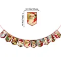 Détail de bannières vintage Père Noël avec dimensions précises de 13 cm par 18 cm - Style Illustration Père Noël Vintage (HL033)