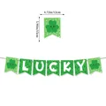 St. Patrick's Day Lucky Kleeblatt Banner Set mit grünen karierten Kleeblattflaggen - St. Patrick's Day Lucky Wimpelkette Banner