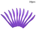 Set of 10 purple disposable plastic knives with serrated edges for graduation parties - Purple Plastic Knives / Purple