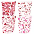 Set of four Valentine's Day popcorn boxes with red heart patterns and LOVE lettering - Valentine's Day Style B