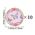 Détails d'assiettes en carton de 17,8 cm avec motifs papillons pour fêtes d'enfants - Style Papillon B / Assiette de 7 Pouces (10 Pièces)
