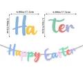 Πολύχρωμη γιρλάντα Happy Easter με λαγουδάκια και διαστάσεις για διακόσμηση - Πασχαλινό πανό με γράμματα
