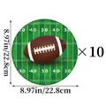 Set di 10 piatti di carta usa e getta a tema football americano per decorazioni di feste - Piatto di Carta con Motivo Campo da Calcio da 9 Pollici