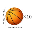 Dettaglio di 10 piatti da basket da 17,8 cm per decorazioni di compleanno a tema sportivo - Piatto di Carta Basket Piccolo