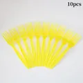 Set of 10 bright yellow plastic forks for kids construction excavator party supplies - Yellow Forks