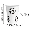Set di 10 bicchieri di carta a tema calcio con dimensioni di 8,5 cm x 7,5 cm - Bicchiere di carta calcio Stile A