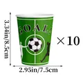 Set di 10 bicchieri di carta a tema calcio con grafica goal e dimensioni dettagliate - Bicchiere di carta calcio Stile B