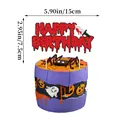 Topper per torta Happy Birthday rosso glitterato con coltello per Halloween - Topper Grande per Torta di Compleanno Insanguinato