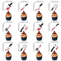 Dimensioni dettagliate dei topper per cupcake con armi insanguinate per Halloween - Set di Topper per Torte con Coltello Insanguinato