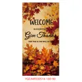Detail of Thanksgiving polyester door banner with autumn maple leaves and religious text - Maple Leaf Welcome Slogan Style (Thanksgiving Poster 10)