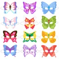 Set di 12 maschere a farfalla colorate con elastici per feste di compleanno per bambine - Stile A e Stile B