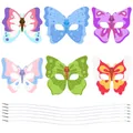 Set di sei maschere a farfalla colorate per feste di bambine con corde elastiche - Stile A