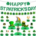 Saint Patrick's Day party set with clover banner, cupcake toppers and honeycomb centerpieces - St Patricks Banner Honeycomb Ornament Style 8