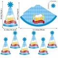 Cappelli di carta Oktoberfest a scacchi bianchi e blu con motivi di birra e dimensioni - Taglia unica / Stile Oktoberfest a Scacchi Blu e Bianco