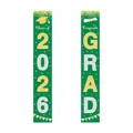 Groene en gouden 2026 afstudeer banners set met Class of 2026 en Congrats GRAD teksten - Groene, gouden en zilveren glitter afstudeerbanners (13 ontwerpen)