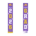 Diplomering banners set 2026 in paars en geel voor feestelijke decoratie - Klassieke afstudeerbanners in paars, wit en goud (Stijl 21)