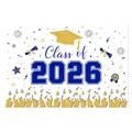 Detail des Abschlussbanners Klasse von 2026 mit königsblauen und goldenen Glitzersternen - Royalblau & Glitzergold Class of 2026 Feier-Stil (2 Abschluss-Poster-Designs)