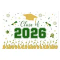 Abschlussbanner Klasse von 2026 mit Gold und Grün Deko sowie Feuerwerk Elementen - Dunkelgrün & Gold Klasse von 2026 Feier-Stil (3 ZC Abschlussplakat-Designs)