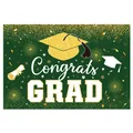 Dettaglio macro dello sfondo per laurea verde scuro e oro con testo Congrats Grad e stelle - Poster di Graduazione Verde Scuro e Oro Glitterato Congrats GRAD (7 Stili)
