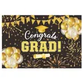 Schwarz-goldener Hintergrund für Abschlussfeiern mit Congrats GRAD-Text und Ballons - Schwarz-Gold Glitzer Congrats GRAD Stil (14 ZC Abschlussplakat-Designs)