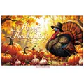 Thanksgiving turkey and pumpkin background tapestry for festive party decor - Turkey Top Hat Pumpkin (Poster 17)