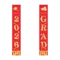 Striscioni per festa di laurea 2026 in rosso e oro per decorazione porta - Distici di Laurea in Rosso e Oro (3 Stili)