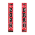 Rode afstudeerbanieren 2026 met Class of 2026 en Congrats Grad teksten voor decoratie - Rood & Goud Vieringsstijl (Set van 7 afstudeerbanners)