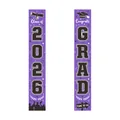 Paarse afstudeerbanners 2026 met de tekst Class of 2026 en Congrats Grad voor decoratie - Paars & Goud Viering (ZC Afstudeer Couplets 8 Modellen)