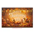 210x150cm Happy Thanksgiving backdrop with turkey pumpkins and warm maple leaves - Turkey Dinner Pumpkin Pie (Poster 23)