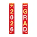 Klasse van 2026 rode en gouden afstudeerbanners met glitter Congrats GRAD belettering - Rood Goud Zilver Glitter Afstudeerbanners (11 Stijlen)