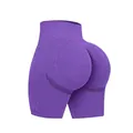 Lila nahtlose Yoga-Shorts mit hoher Taille und Push-up-Effekt für Fitnessübungen - S / Unterteile / Lila